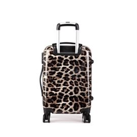 Kono-Hard-Shell-Leopard-Print-4-Wheels-Trolley-Hand-Luggage-Suitcase-Cabin-Light-Travel-Bag-0-0