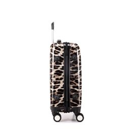 Kono-Hard-Shell-Leopard-Print-4-Wheels-Trolley-Hand-Luggage-Suitcase-Cabin-Light-Travel-Bag-0-1