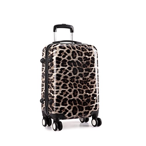 leopard hard shell luggage