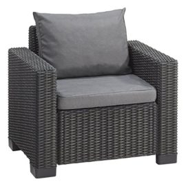 Allibert-by-Keter-California-Outdoor-Garden-Armchair-with-Cool-Grey-Cushion-BlackGraphite-0