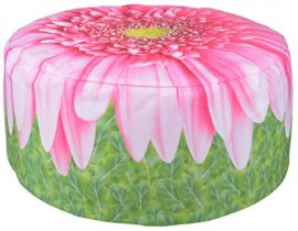 Fun-Flower-Design-Outdoor-Pouffe-Water-Repellent-Washable-Garden-Seat-58cm-x-325cm-Pink-Gerbera-0