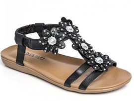 Ladies-Jo-Joe-Faux-Leather-Peep-Toe-Sling-Back-T-Bar-Flower-Fashion-Flat-Diamante-Flip-Flop-Sandals-Size-3-8-0