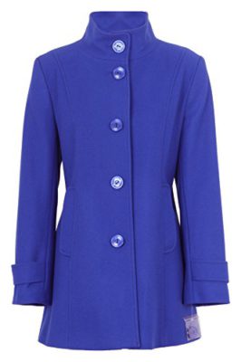 Busy-Clothing-Womens-Royal-Blue-High-Neck-Wool-Blend-Coat-0