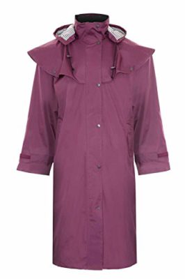 Country-Estate-Ladies-Sandringham-Full-Length-Waterproof-Fabric-Lightweight-Lined-Riding-Cape-Coat-Jacket-Trench-Coats-Macs-Lined-Detachable-Hood-Taped-Seams-Walking-Outdoors-Countrywear-Plum-Size-20-0