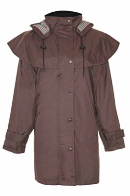 Country-Estate-Ladies-Windsor-Waterproof-Fabric-Lightweight-Lined-Riding-Cape-Coat-Jacket-Trench-Coats-Macs-Lined-Detachable-Hood-Taped-Seams-Walking-Outdoors-Countrywear-Chocolate-Brown-Size-10-0