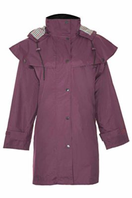 Country-Estate-Ladies-Windsor-Waterproof-Fabric-Lightweight-Lined-Riding-Cape-Coat-Jacket-Trench-Coats-Macs-Lined-Detachable-Hood-Taped-Seams-Walking-Outdoors-Countrywear-Plum-Size-12-0