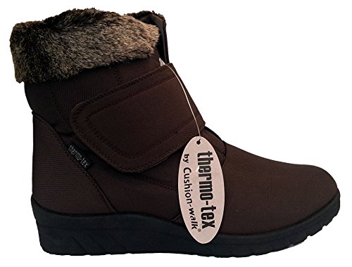 Cushion Walk Thermo-Tex Womens Comfort Fit Winter Boots – CW81 Brown