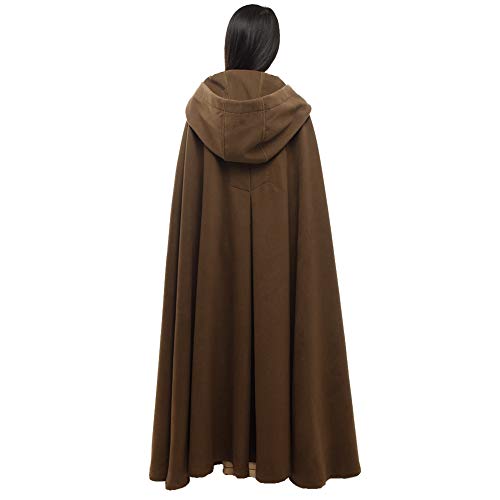 GRACEART Medieval Cosplay Robe Cloak Wool Blend Hooded Cape