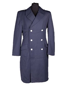 Genuine-German-Army-Navy-Blue-Officers-Lined-Trench-Coat-with-Removable-Linear-Grade-1-Used-0