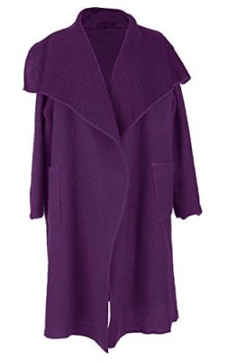 Ladies-Womens-Italian-Lagenlook-Long-Sleeve-Plain-Waterfall-2-Front-Pocket-Wool-Jacket-Coat-One-Size-Plus-UK-12-16-One-Size-Plus-Purple-0