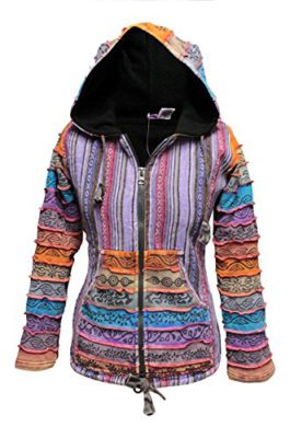 SHOPOHOLIC-FASHION-Rainbow-Sleeved-Fleece-Lined-Women-Hippie-Jacket-Festival-Gypsy-Boho-Goth-Hoodie-0