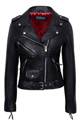 Smart-Range-Valentine-Romance-Ladies-Black-With-Red-Lining-Real-Leather-Brando-Fitted-Urban-Look-Biker-Jacket-0