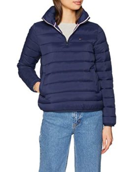 Tommy-Jeans-Womens-Basic-Quilted-Hooded-Popover-Waterproof-Jacket-0