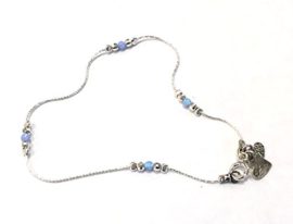 1mm-thick-solid-Sterling-Silver-925-Anklet-set-with-round-opal-stones-and-silver-beads-balls-9inch-long-0