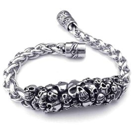 AnaZoz-Fashion-Jewelry-Simple-Personality-Stainless-Steel-Mens-Bracelet-Cubic-Zirconia-Biker-Gothic-Skull-Silver-0