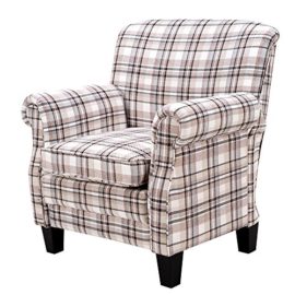 Britoniture-Tartan-Fabric-Armchair-Country-Style-Accent-Chair-Living-Room-Office-0-2