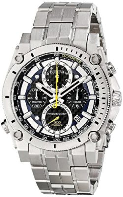 Bulova-Mens-Designer-Chronograph-Watch-Stainless-Steel-Bracelet-Blue-W-Yellow-Precisionist-Wrist-Watch-96G175-0