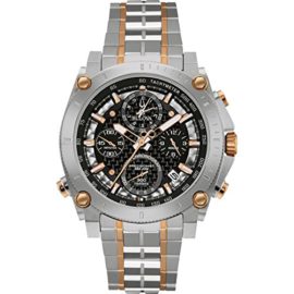 Bulova-Mens-Designer-Chronograph-Watch-Stainless-Steel-Bracelet-Two-Tone-Rose-Gold-Precisionist-Wrist-Watch-98G256-0