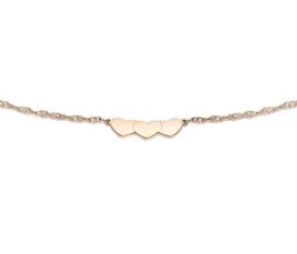 Carissima-Gold-Womens-9-ct-Gold-Three-Heart-Twist-Curb-Chain-Anklet-of-Length-23-cm9-Inch-0-0