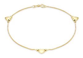 Carissima-Gold-Womens-9-ct-Yellow-Gold-Three-Heart-Charm-Box-Chain-Anklet-0