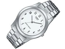 Casio-MTP-1128A-7BEF-Mens-Quartz-Analogue-Watch-White-Dial-Silver-Steel-strap-0