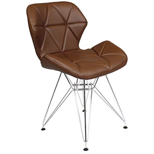 Charles Jacobs Pair Of Modern Padded Dining/Office Chair with Chrome