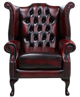 Chesterfield-Queen-Anne-Wing-Chair-Antique-Oxblood-Leather-0