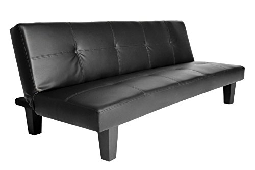 sienna faux leather sofa bed black