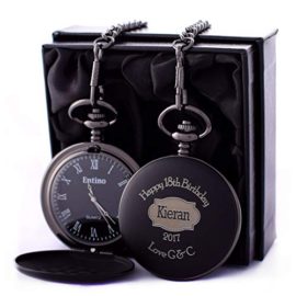 Engraved-Both-Sides-Black-Special-Occasion-Pocket-Watch-in-Personalised-Silk-Gift-Box-0