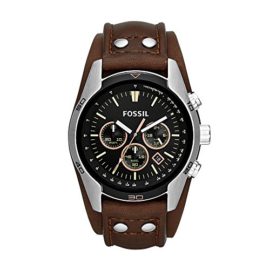 FOSSIL-Coachman-Chronograph-Brown-Leather-Watch-Analogue-Mens-Watch-with-Quartz-Movements-and-Black-Dial-Stopwatch-Tachymeter-and-Timer-Functionality-0