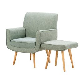 Feifeiyo-1x-Nordic-Retro-Fabric-Occasional-Accent-Chair-with-Footstool-Comfy-Reading-Lounge-Chair-for-Bedroom-Living-Room-0