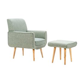 Feifeiyo-1x-Nordic-Retro-Fabric-Occasional-Accent-Chair-with-Footstool-Comfy-Reading-Lounge-Chair-for-Bedroom-Living-Room-0-3