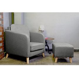 Feifeiyo-1x-Retro-Grey-Fabric-Occasional-Accent-Chair-with-Footstool-Comfy-Reading-Lounge-Chair-for-Bedroom-Living-Room-0-0