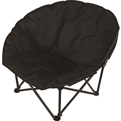 Gr8 Garden Deluxe Portable Black Padded Cushion Folding Outdoor Camping Travel Festival Beach Garden Fishing Moon Chair Foldable Seat 0 