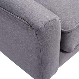 HOMCOM-Nordic-Single-Cushion-Padded-Chair-Wooden-Armchair-Button-Tufted-Seat-Sponge-Scandinavian-Living-Room-Bedroom-Comfortable-Linen-0-2