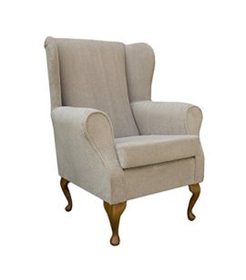 High-Wing-Back-Fireside-Chair-Mink-Dimple-Fabric-Seat-Comfy-Armchair-With-Queen-Anne-Legs-0