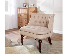 Lifestyle-Furniture-Occasional-Olivia-Accent-Button-Back-Bedroom-Living-Room-Cream-Linen-Chair-0-2