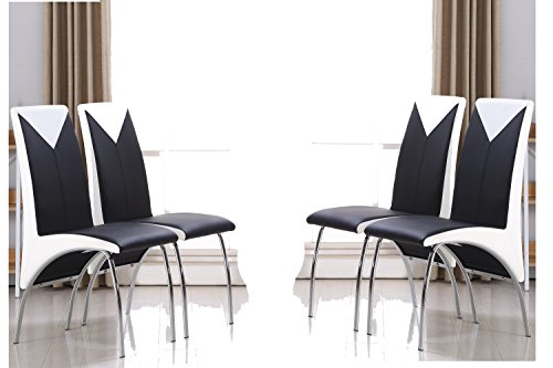 MODERNIQUE® X4 Charming Faux Leather Dining Chairs in ...