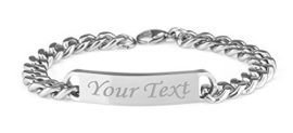 Personalised-Mens-Solid-Stainless-Steel-Curb-Chain-Identity-Bracelet-Enter-Your-Custom-Text-0