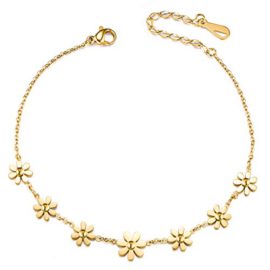 SHEGRACE-Anklet-Daisy-Flowers-Copper-200mm-for-Woman-Jewellery-Gift-SilverRose-GoldGold-0