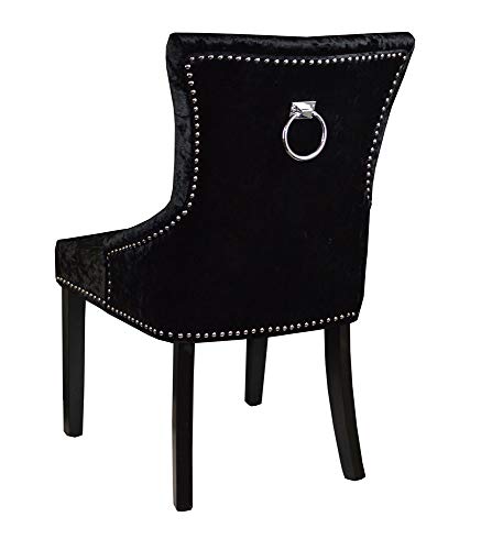 Sue Ryder Pair of Black Crushed Velvet Dining Chair Back ...