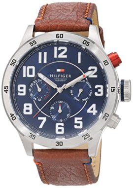 Tommy-Hilfiger-Trent-Mens-Quartz-Watch-with-Blue-Dial-Analogue-Display-and-Brown-Leather-Strap-1791066-0