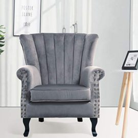 Warmiehomy-Armchair-Velvet-Upholstered-Accent-Chair-Armchair-Wing-Back-Fireside-Chair-with-Solid-Wooden-Legs-for-Living-Room-Bedroom-0-2