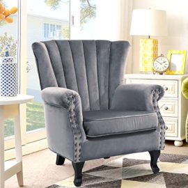 Warmiehomy-Armchair-Velvet-Upholstered-Accent-Chair-Armchair-Wing-Back-Fireside-Chair-with-Solid-Wooden-Legs-for-Living-Room-Bedroom-0-3