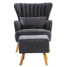 Warmiehomy-Modern-Fabric-Armchair-Wing-Back-Occasional-Chair-Sofa-Lounge-Tub-Chair-Fireside-Chair-with-Footstool-Living-Room-Bedroom-Office-Furniture-0-0