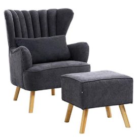 Warmiehomy-Modern-Fabric-Armchair-Wing-Back-Occasional-Chair-Sofa-Lounge-Tub-Chair-Fireside-Chair-with-Footstool-Living-Room-Bedroom-Office-Furniture-0