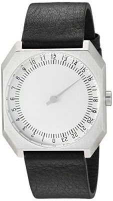 slow-Jo-05-Black-Leather-Silver-Case-Silver-Dial-Unisex-Quartz-Watch-with-Silver-Dial-Analogue-Display-and-Black-Leather-Strap-0