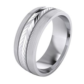 5-Styles-Heavy-Solid-Sterling-Silver-Wedding-Band-Diamond-Cut-Patterned-Ring-Comfort-Fit-Unisex-0