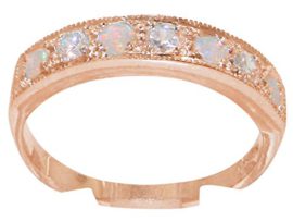 9ct-Rose-Gold-Natural-Diamond-Opal-Womens-Eternity-Ring-Sizes-J-to-Z-Available-0