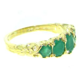 9ct-Yellow-Gold-Luxury-Vibrant-Emerald-Eternity-Band-Ring-Finger-Sizes-L-to-Z-Available-0-0